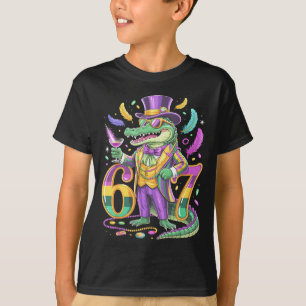 T-shirt Mardi Gras Alligator Gentleman Numéro de queue 67