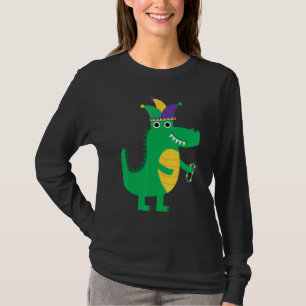 T-shirt Mardi Gras Alligator Perles Et Blings Jester Casqu