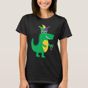 T-shirt Mardi Gras Alligator Perles Et Blings Jester Casqu