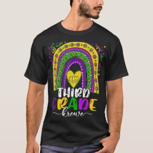 T-shirt Mardi Gras Arc-en-ciel Troisième grade Krewe Ensei