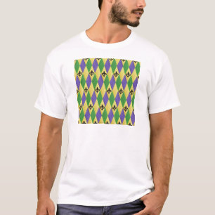 T-shirt Mardi Gras Arlequin Fleur De Lis