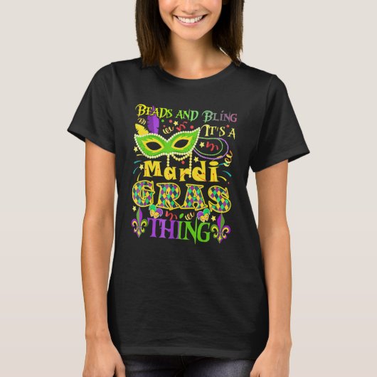 T-shirt Mardi Gras Beads And Bling C'est une Mardi Gras Th (Devant)