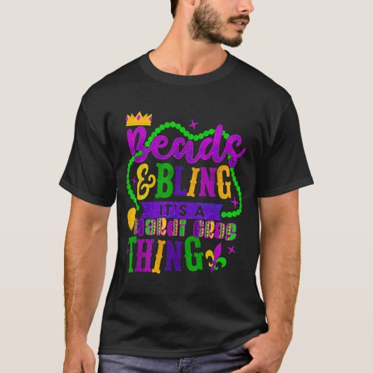 T-shirt Mardi Gras Beads And Bling C'est une Mardi Gras Th (Devant)