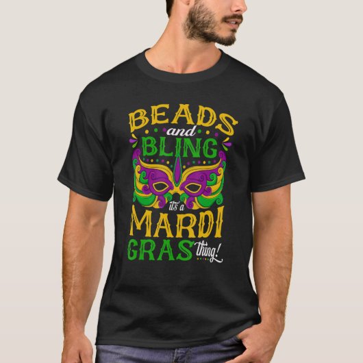 T-shirt Mardi Gras Beads And Bling C'est une Mardi Gras Th (Devant)