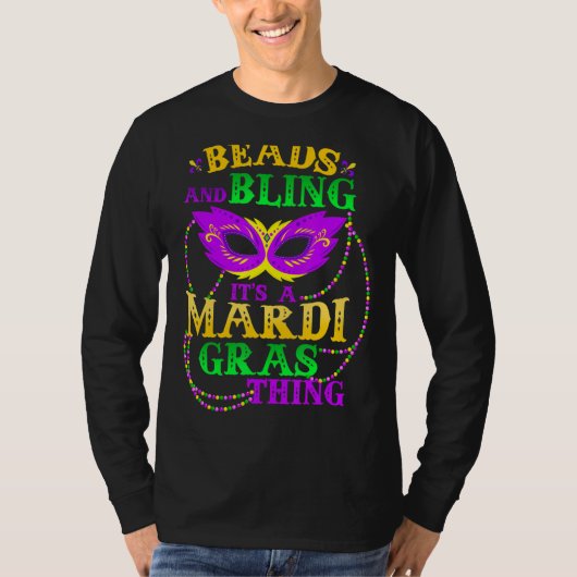 T-shirt Mardi Gras Beads And Bling C'est une Mardi Gras Th (Devant)