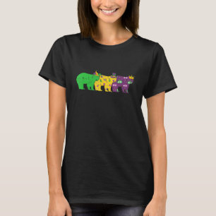T-shirt Mardi Gras Bear Beads Festival Animaux Jester Casq