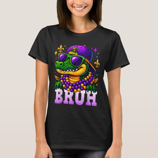 T-shirt Mardi Gras Bruh Mardigator Alligator Costume Teens (Devant)