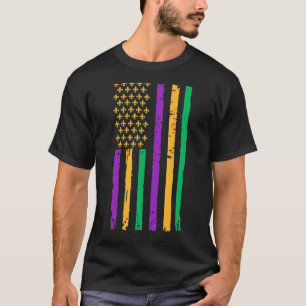 T-shirt Mardi Gras Carnaval Drapeau Américain Festival Caj