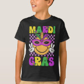 T-shirt Mardi Gras Carnaval Sourire Visage Masque Plumes G (Devant)