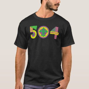 T-shirt Mardi Gras Carnaval Vintage 504 Retro Cajun Festiv