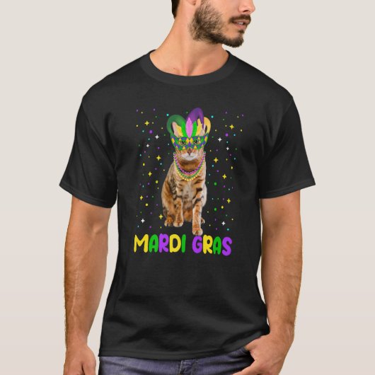 T-shirt Mardi Gras Carnavals Cute Bengale Chats Animaux (Devant)