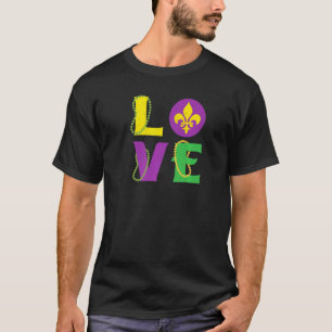 T-shirt Mardi Gras Carnival Love New Orleans Cajun Festiva