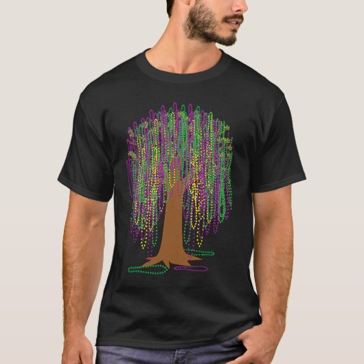 T-shirt Mardi Gras Carnival Mexican Graphic Bead Tree Bour (Devant)