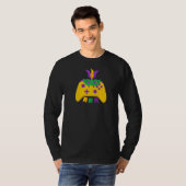 T-shirt Mardi Gras Carnival Video Game Controller Cajun Fe (Devant entier)