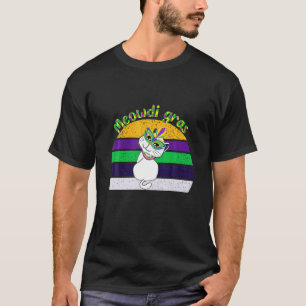T-shirt Mardi Gras Chat Vêtements Portant Un Masque, Cadea