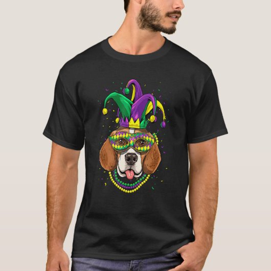 T-shirt Mardi Gras Chien Carnaval Beagle Jester Pet Dog Be (Devant)