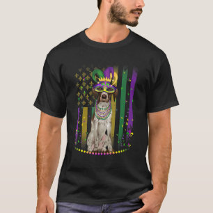 T-shirt Mardi Gras Chien Carnaval Pointeur Rondes Je
