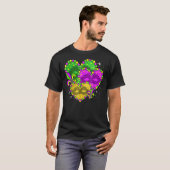 T-shirt Mardi Gras Coeur Fleur De Lys Jester Carnaval Casq (Devant entier)