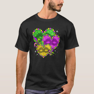 T-shirt Mardi Gras Coeur Fleur De Lys Symbole Funny Mardi 