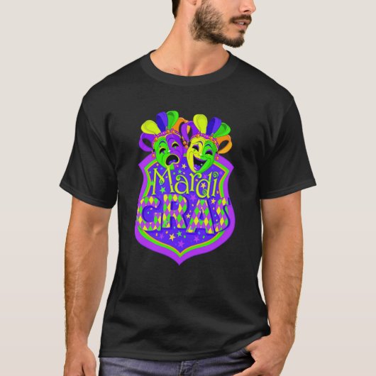 T-shirt Mardi Gras Comedy and Tragedy Masks Carnival Costu (Devant)