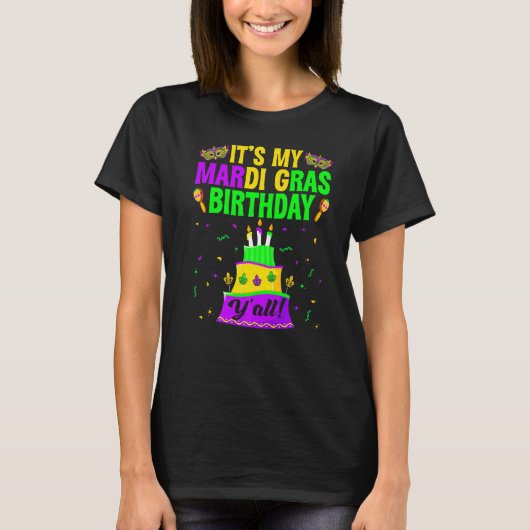 T-shirt Mardi Gras Costume d'anniversaire C'est My Mardi G (Devant)