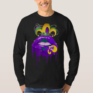 T-shirt Mardi Gras Costume de Carnaval Purple Amp Or Fleur