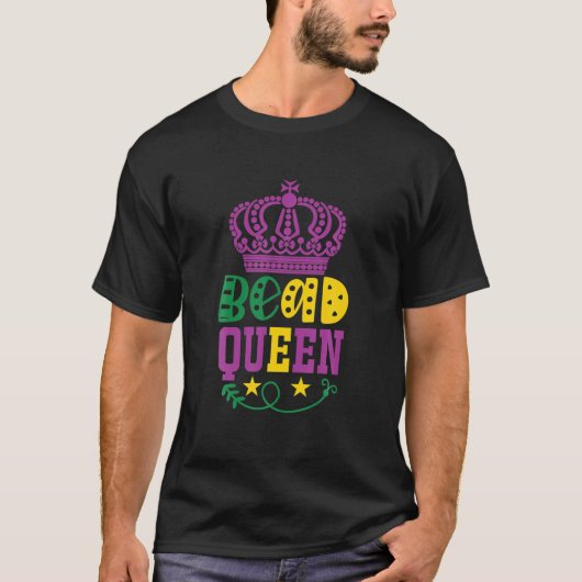 T-shirt Mardi Gras couronne reine perle (Devant)