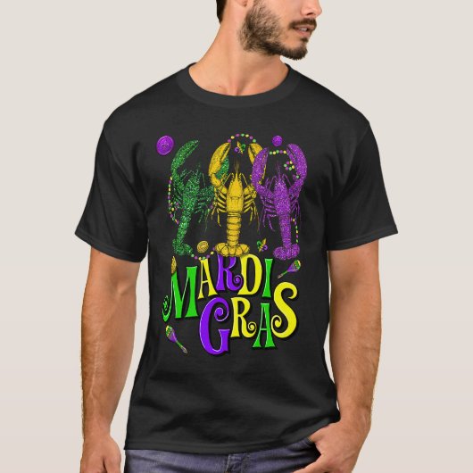 T-shirt Mardi Gras Crawfish Jester Beads Mardi Gras Party (Devant)