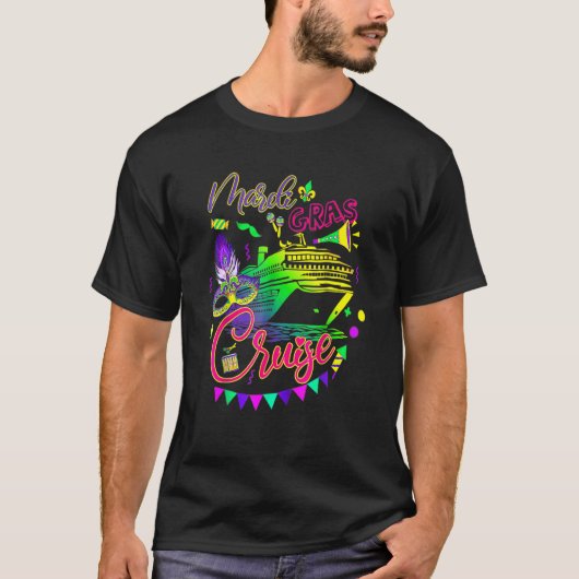 T-shirt Mardi Gras Cruise Cruise Mask Cruise Party (Devant)