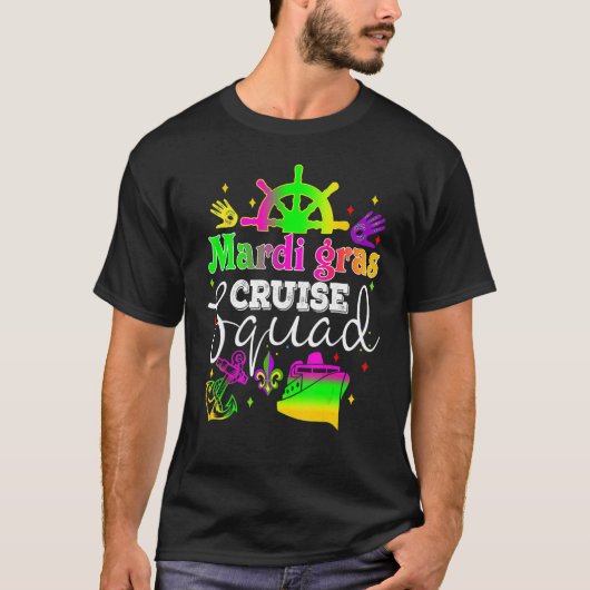 T-shirt Mardi Gras Cruise Cruise Mask Cruise Party (Devant)