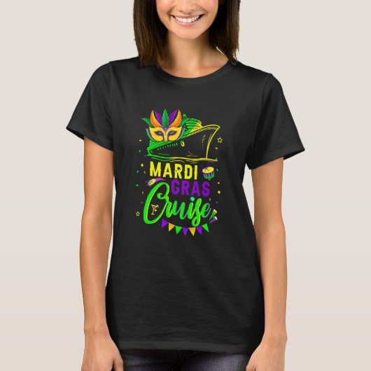 T-shirt Mardi Gras Cruise Cruise Mask Cruise Party (Devant)