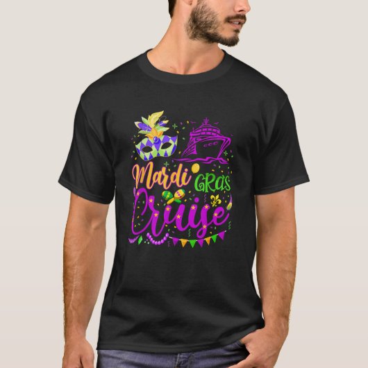 T-shirt Mardi Gras Cruise Cruise Mask Cruise Party (Devant)