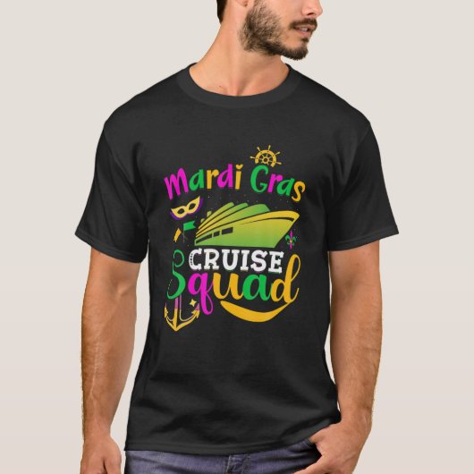 T-shirt Mardi Gras Cruise Cruise Mask Cruise Party (Devant)