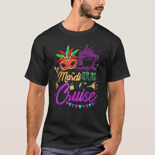T-shirt Mardi Gras Cruise Cruise Mask Cruise Party (Devant)
