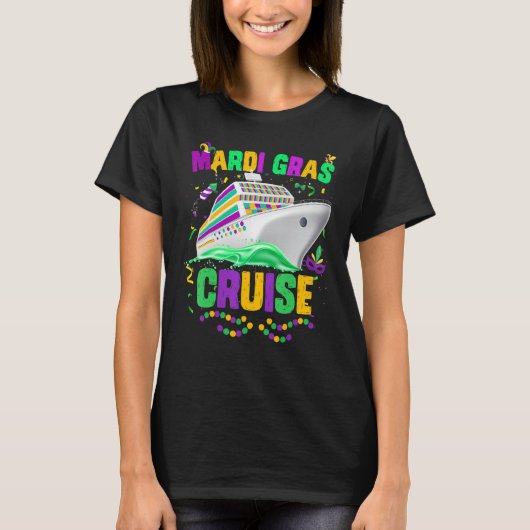 T-shirt Mardi Gras Cruise Cruising Mask Cruise Ship Party  (Devant)