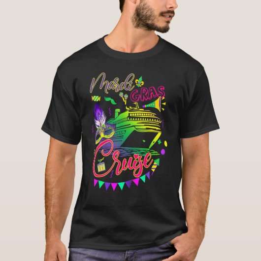 T-shirt Mardi Gras Cruise Squad Cruise Mask Cruise Ship (Devant)
