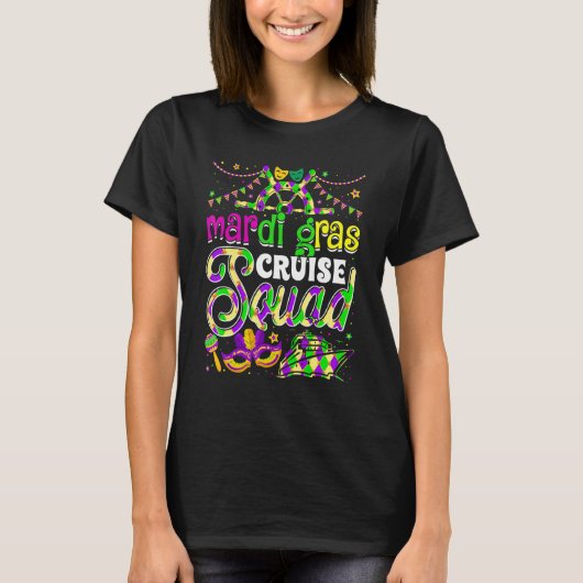 T-shirt Mardi Gras Cruise Squad Cruise Mask Cruise Ship (Devant)