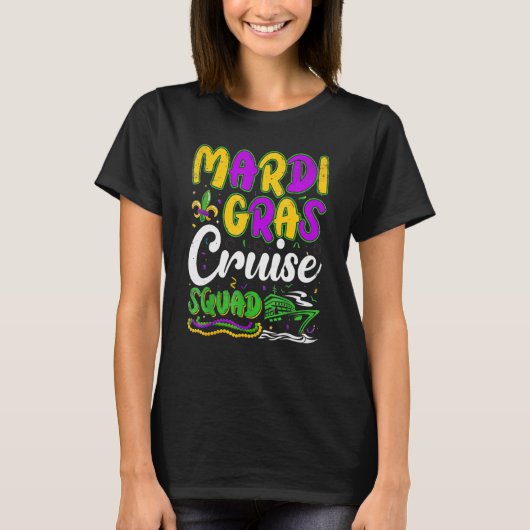 T-shirt Mardi Gras Cruise Squad Cruise Ship Cruise Mask (Devant)