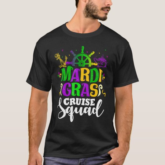 T-shirt Mardi Gras Cruise Squad Funny Matching Group Famil (Devant)