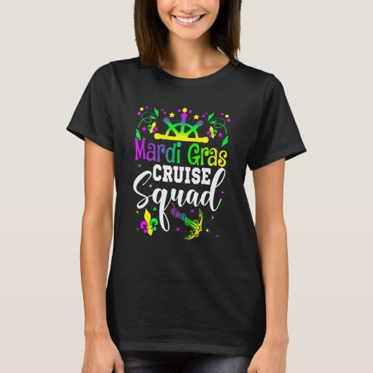 T-shirt Mardi Gras Cruise Squad Matching Family Group Funn (Devant)