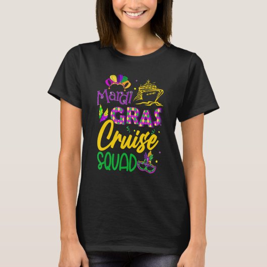 T-shirt Mardi Gras Cruise Squad Matching Group Cruising Cr (Devant)