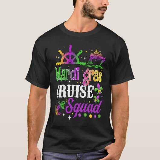 T-shirt Mardi Gras Cruise Squad Matching Group Cruising F (Devant)