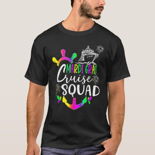 T-shirt Mardi Gras Cruise Squad Matching Group Family Vaca (Devant)