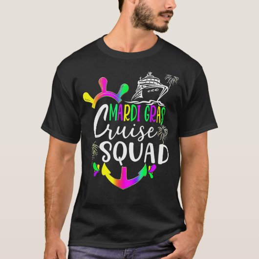 T-shirt Mardi Gras Cruise Squad Matching Group Family Vaca (Devant)