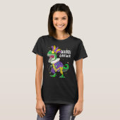 T-shirt Mardi Gras Dabbing Rex Dinosaur Mardi Grawr Bead C (Devant entier)