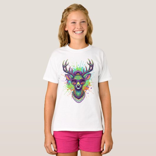 T-shirt Mardi Gras Deer PNG  (Devant entier)