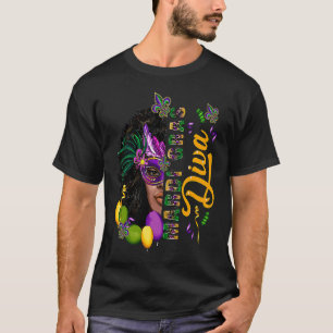 T-shirt Mardi Gras Diva Afra Femme Gros Mardi Nouvelle-Orl
