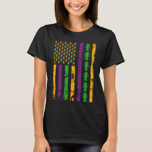 T-shirt Mardi Gras drapeau américain avec langouste Nouvel