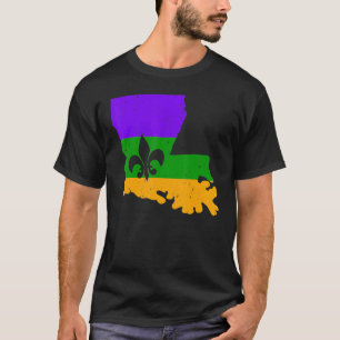 T-shirt Mardi Gras Fleur De Lis Déshabilisé