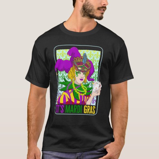 T-shirt Mardi Gras Fleur De Lis Mardi Gras Carnival Jester (Devant)